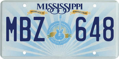 MS license plate MBZ648
