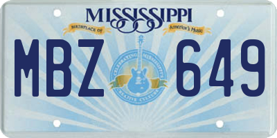 MS license plate MBZ649