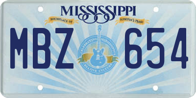 MS license plate MBZ654