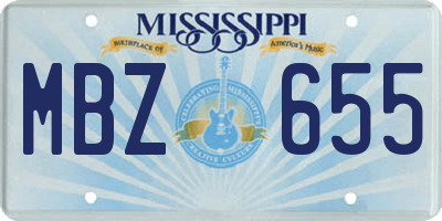 MS license plate MBZ655