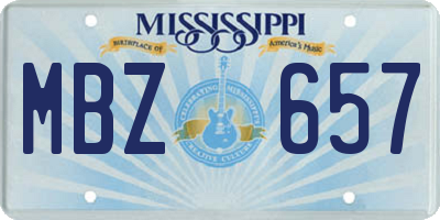 MS license plate MBZ657
