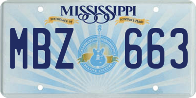 MS license plate MBZ663