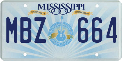 MS license plate MBZ664
