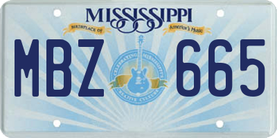 MS license plate MBZ665