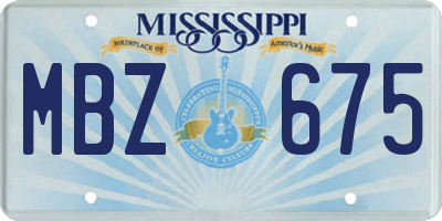 MS license plate MBZ675