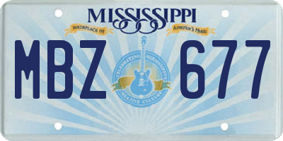 MS license plate MBZ677