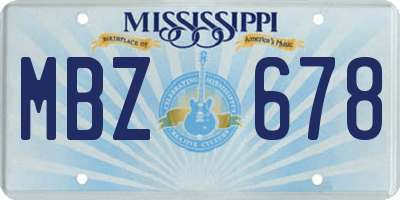 MS license plate MBZ678