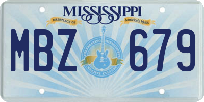 MS license plate MBZ679