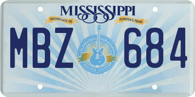 MS license plate MBZ684