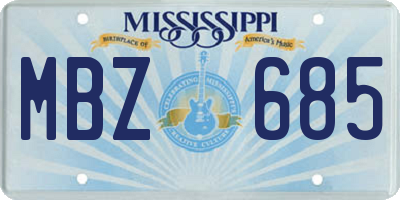 MS license plate MBZ685