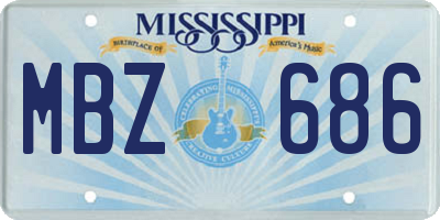MS license plate MBZ686
