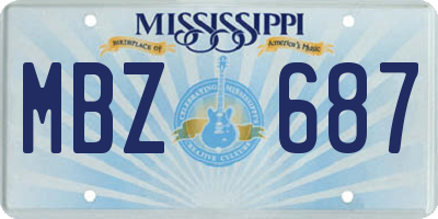 MS license plate MBZ687
