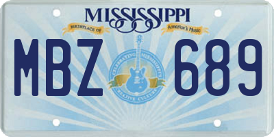 MS license plate MBZ689