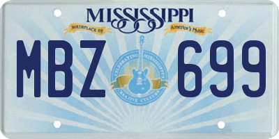 MS license plate MBZ699