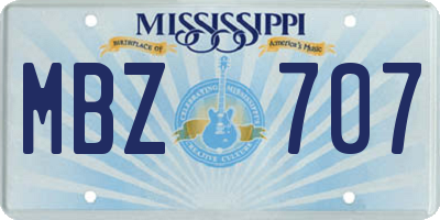 MS license plate MBZ707