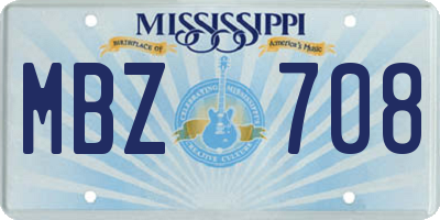 MS license plate MBZ708