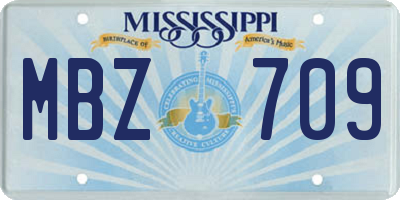 MS license plate MBZ709