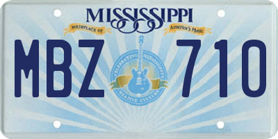 MS license plate MBZ710