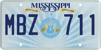 MS license plate MBZ711