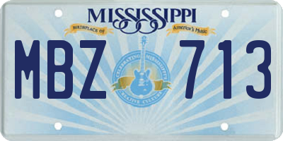 MS license plate MBZ713