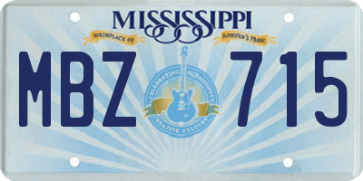 MS license plate MBZ715