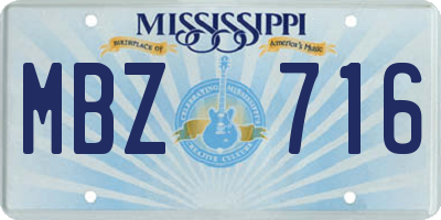 MS license plate MBZ716