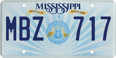 MS license plate MBZ717