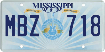MS license plate MBZ718