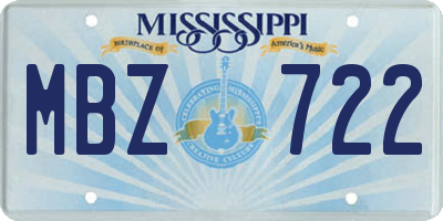MS license plate MBZ722