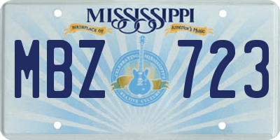 MS license plate MBZ723