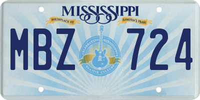 MS license plate MBZ724