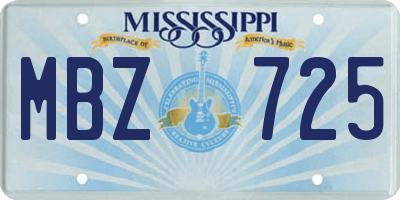 MS license plate MBZ725