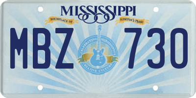 MS license plate MBZ730