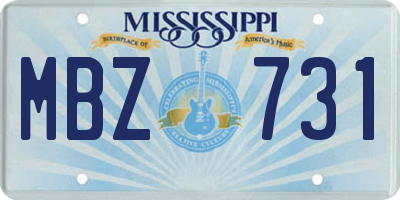 MS license plate MBZ731