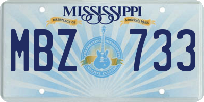 MS license plate MBZ733