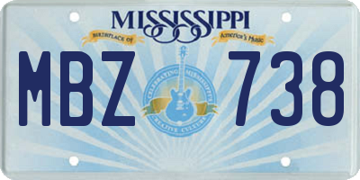 MS license plate MBZ738