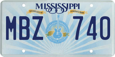 MS license plate MBZ740