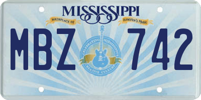 MS license plate MBZ742
