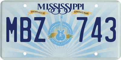 MS license plate MBZ743