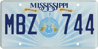 MS license plate MBZ744