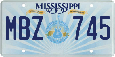 MS license plate MBZ745