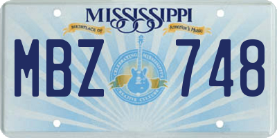 MS license plate MBZ748