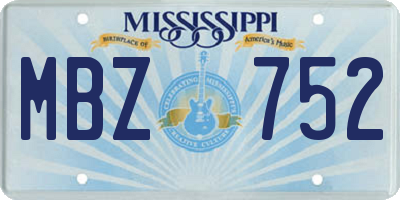 MS license plate MBZ752