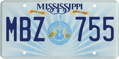 MS license plate MBZ755