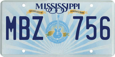 MS license plate MBZ756