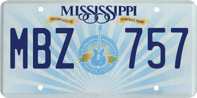 MS license plate MBZ757
