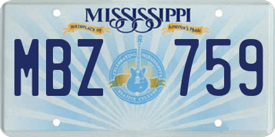 MS license plate MBZ759