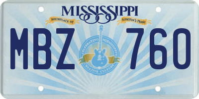 MS license plate MBZ760