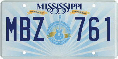 MS license plate MBZ761