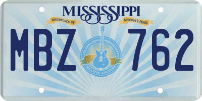 MS license plate MBZ762
